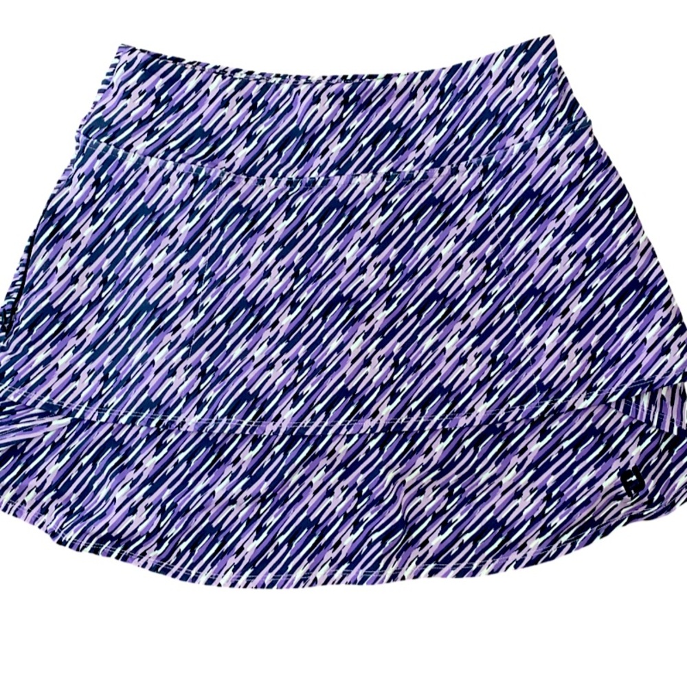 Footjoy Purple Patterned Skort- S purple , blue , white , polyester spandex